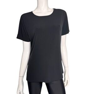 IMAN Black Relaxed Short Sleeve Tee